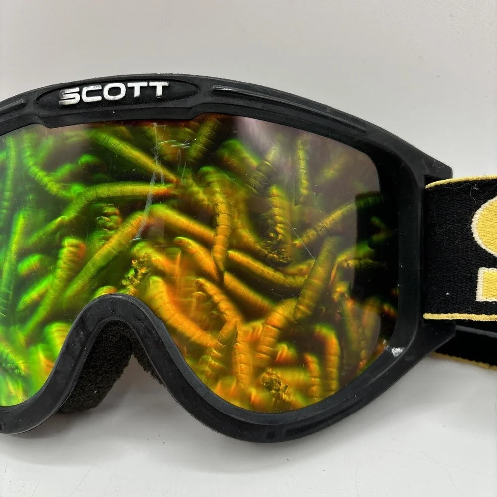 Rare Scott Ski Goggles Hologram Worms Vintage 90's Needs Foam Replaced Scratched